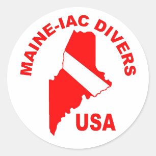Round Sticker Maniac Divers Clasic Logotyp Runt Klistermärke