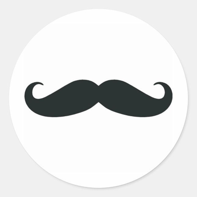 Round Sticker - Mustache Runt Klistermärke (Framsida)