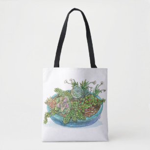 Round Succulent Garden Tygkasse