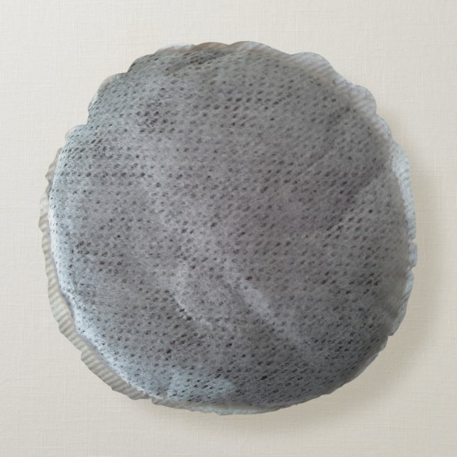 Round Teabag Cushion Pillow Rund Kudde (Framsidan)