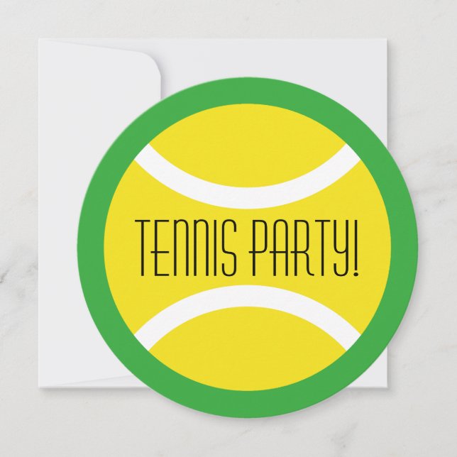 Round tennis boll Födelsedagsfest inbjudan (Framsida)