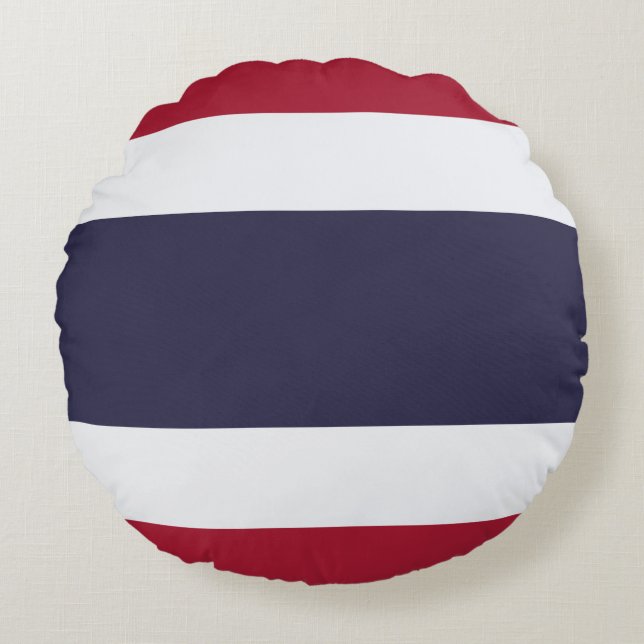 Round Throw Pillow with flag of Thailand Rund Kudde (Framsidan)