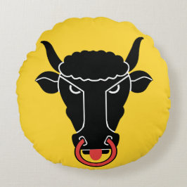 Round Throw Pillow with flag of Uri, Switzerland Rund Kudde