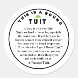 ROUND TUIT-dekorat (6 antal) Runt Klistermärke