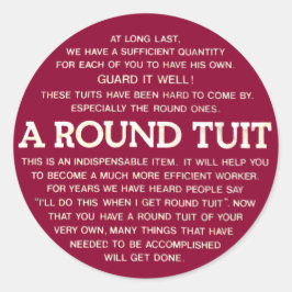 Round Tuit Runt Klistermärke