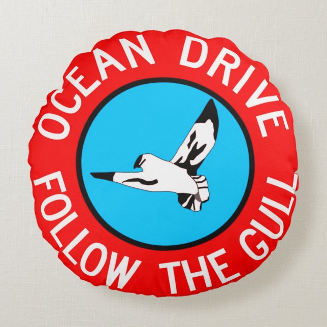 Round Vintage Sign Dekorativ kudde (Framsidan)