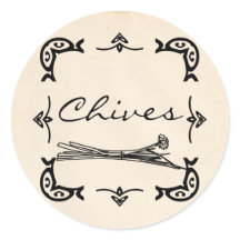 Round Vintage-Stil Chives Sticker