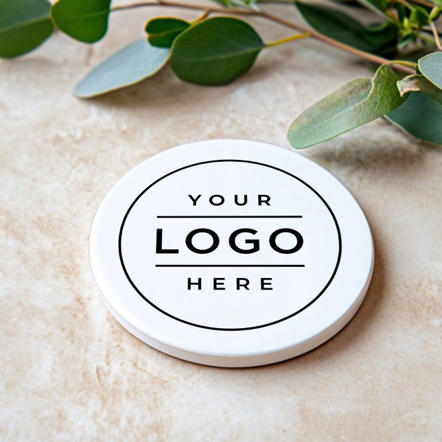 Round White Anpassningsbar Business Logotyp Brande Underlägg (Skapare uppladdad)