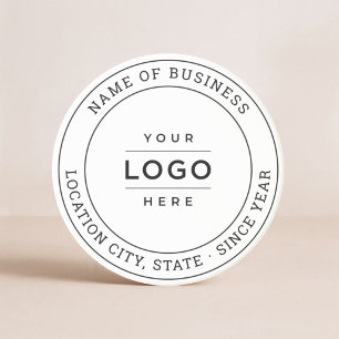 Round White Anpassningsbar Business Logotyp Brande Underlägg