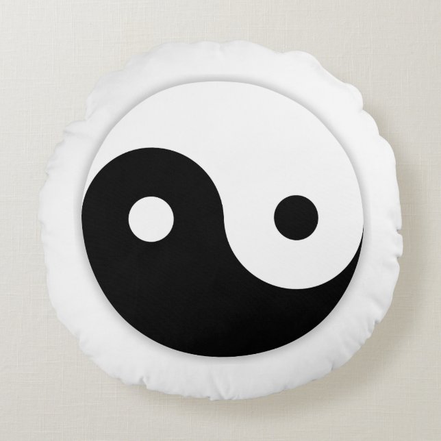 Round Yin Yang Dekorativ kudde (Framsidan)