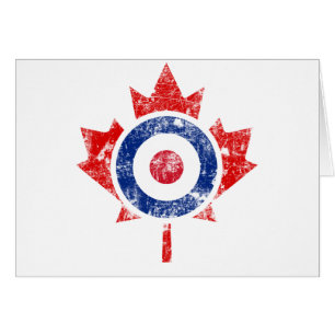 Roundel Canada Curling Hockey Target Grunge Ice Hälsningskort