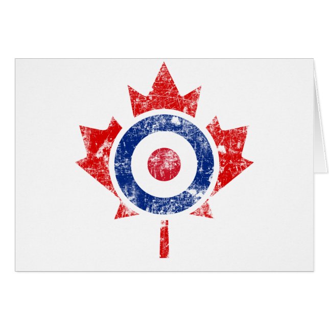 Roundel Canada Curling Hockey Target Grunge Ice Hälsningskort (Framsidan Horizontal)