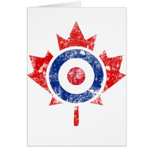 Roundel Canada Curling Hockey Target Grunge Ice Hälsningskort