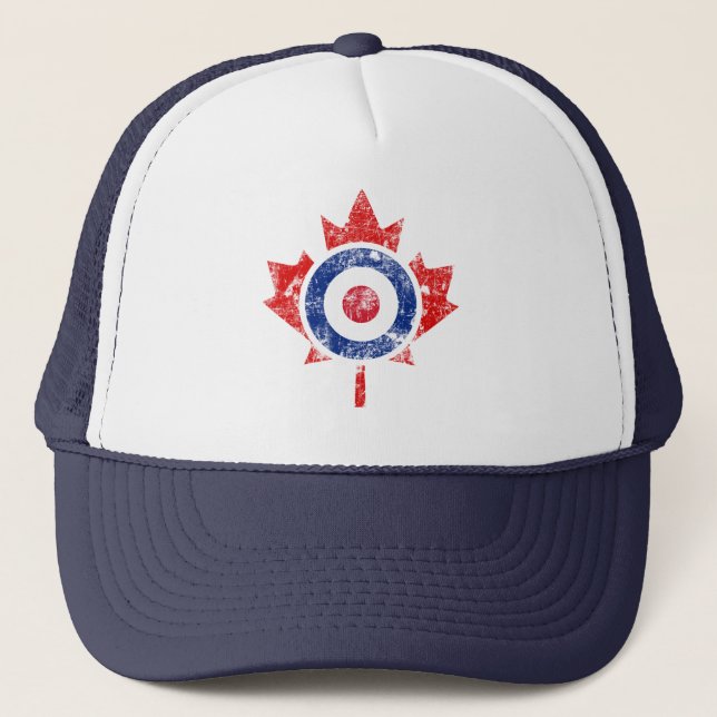 Roundel Canada Curling Hockey Target Grunge Ice Keps (Framsida)