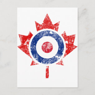 Roundel Canada Curling Hockey Target Grunge Ice Vykort