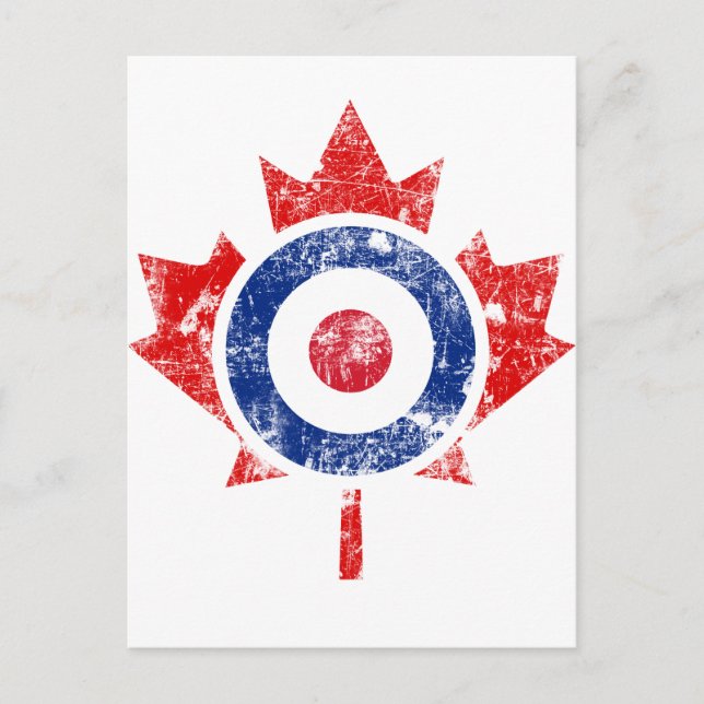 Roundel Canada Curling Hockey Target Grunge Ice Vykort (Framsida)