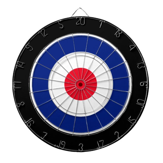 Roundel-grafik på svart piltavla (Framsidan)