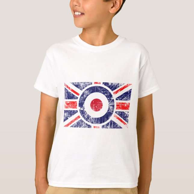 Roundel-mål Mods UK-mål Union Jack Tee Shirt (Framsida)