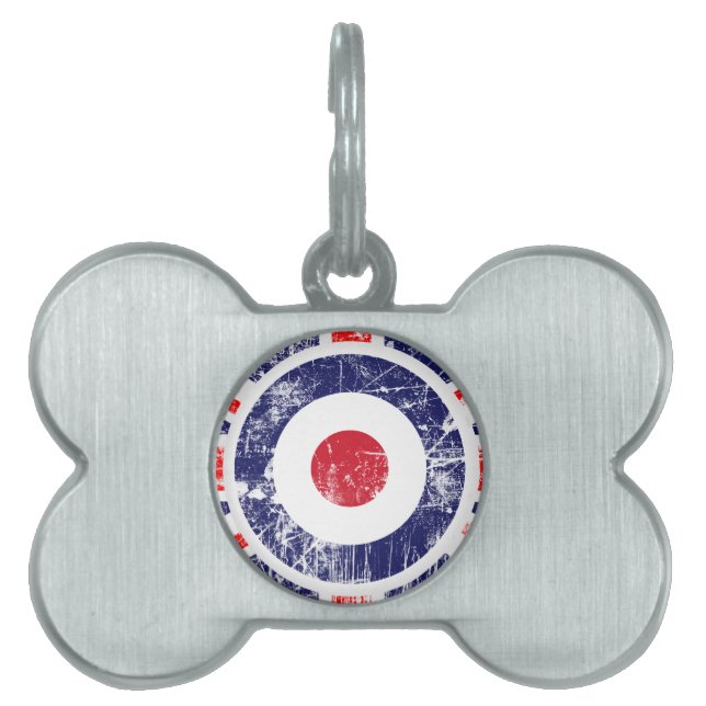 Roundel-mål Mods UK Target Union Jack ID-bricka Husdjur (Framsidan)