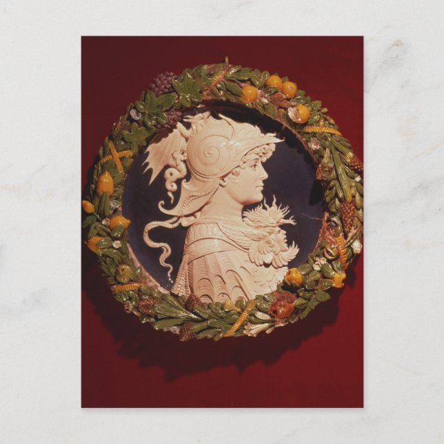 Roundel med en profil porträtt vykort (Framsida)