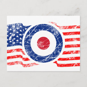 Roundel Mods USA Mål Scooter Vykort