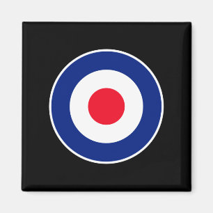 Roundel som är grafisk på svart magnet