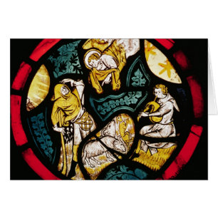 Roundel som visar annunciationen till shepherds hälsningskort