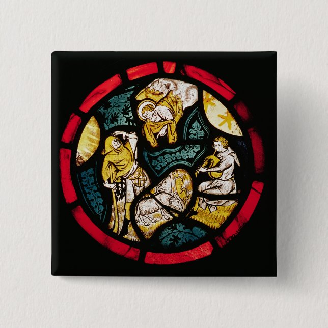 Roundel som visar annunciationen till shepherds knapp (Framsida)