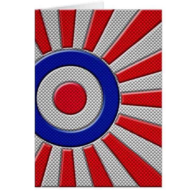 Roundel Sunburst Design Carbon Fiber Stil Decor Hälsningskort (Framsidan)