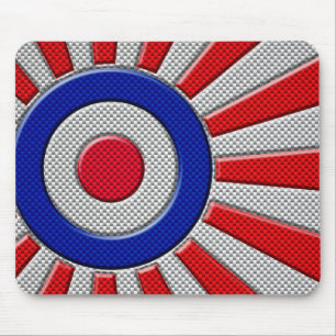 Roundel Sunburst Design Carbon Fiber Stil Decor Musmatta