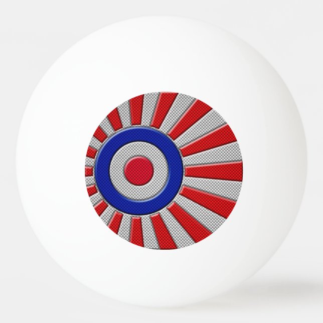 Roundel Sunburst design i Carbon Fiber Stil Pingisboll (Framsidan)
