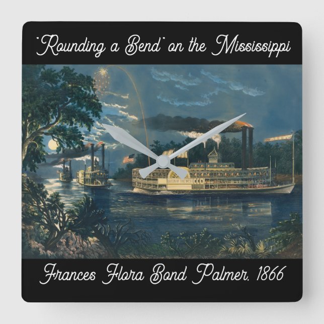 "Rounding a Bend" på Mississippi: Fyrkantig Klocka (Framsida)