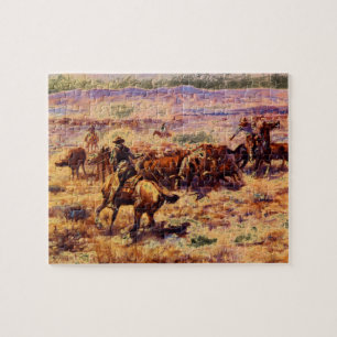 Roundup', en Charles M. Russell_Art av Amerika Pussel