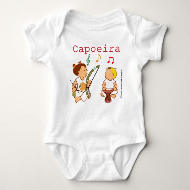 Roupa de bebê com desenho de de Capoeira  T Shirt (Framsida)