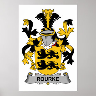 Rourke familjvapensköld poster