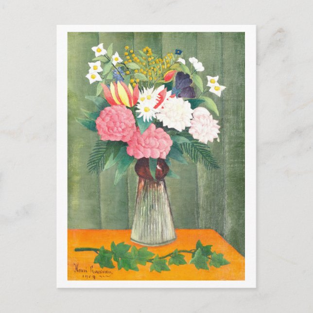Rousseau Blommor i en vas målning Vykort (Framsida)