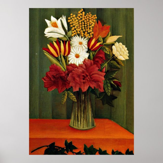 Rousseau - Bouquet Flowers med Ivy Gren Poster (Framsidan)