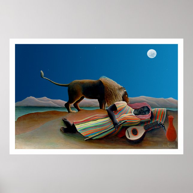 Rousseau - Den sovande zigenaren - Vintage Classic Poster (Framsidan)