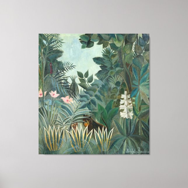 Rousseau Equatorial Jungle Painting Canvastryck (Framsida)