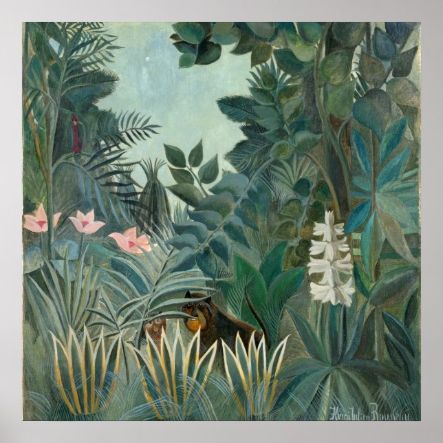 Rousseau Equatorial Jungle Painting Poster (Framsidan)