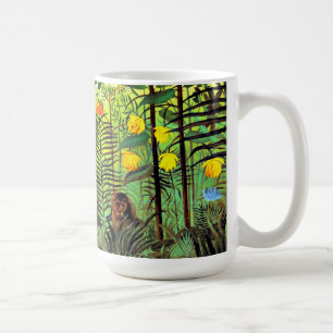 Rousseau - Exotiskt landskap med lejon och lejonin Kaffemugg