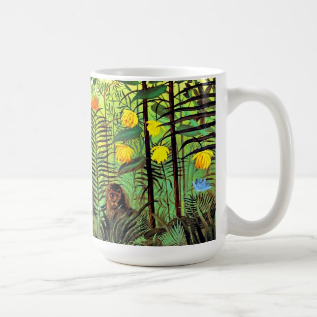 Rousseau - Exotiskt landskap med lejon och lejonin Kaffemugg (Höger)