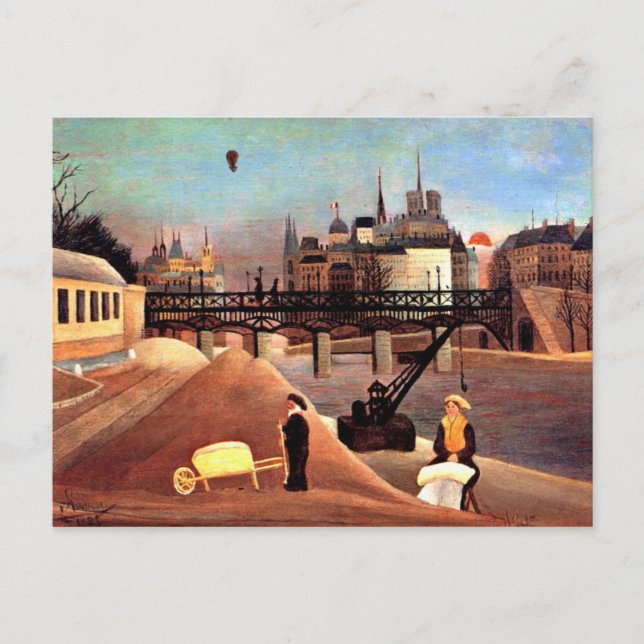 Rousseau - Ile Saint Louis och Notre Dame Vykort (Framsida)