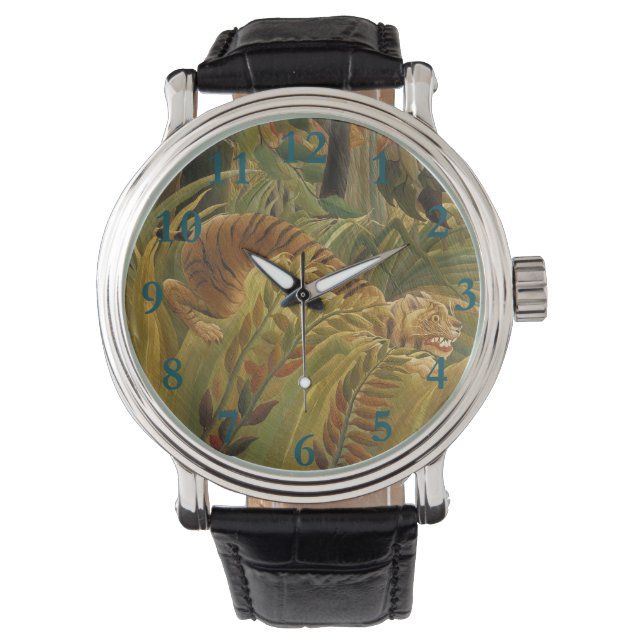 Rousseau Jungle Tropical Tiger Art Armbandsur (Framsida)