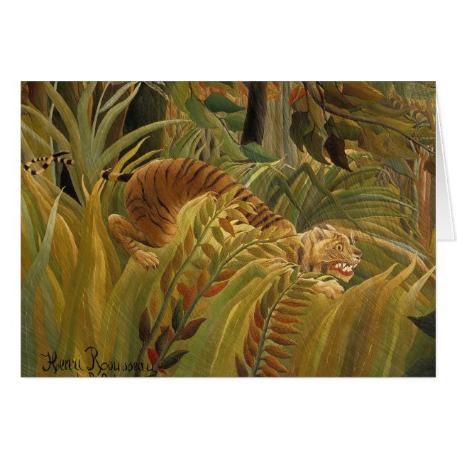 Rousseau Jungle Tropical Tiger Art Hälsningskort (Framsidan Horizontal)