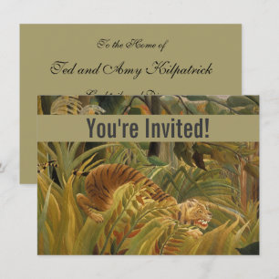 Rousseau Jungle Tropical Tiger Art Inbjudningar