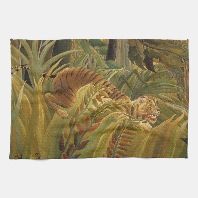 Rousseau Jungle Tropical Tiger Art Kökshandduk (Horisontell)