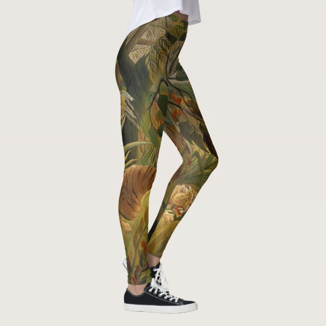 Rousseau Jungle Tropical Tiger Art Leggings (Höger)