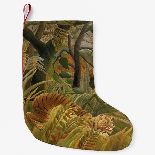 Rousseau Jungle Tropical Tiger Art Liten Julstrumpa (Framsidan)
