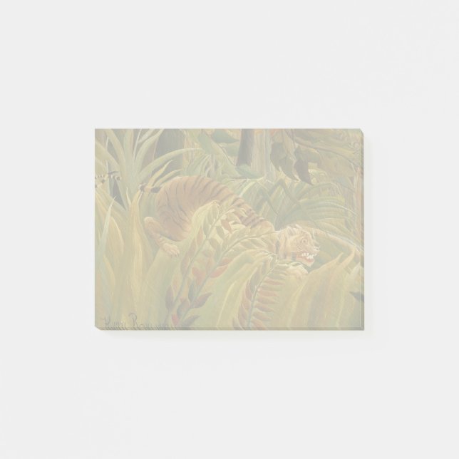 Rousseau Jungle Tropical Tiger Art Post-it Block (Framsida)